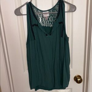 Knox Rose Teal Relaxed Tank Top